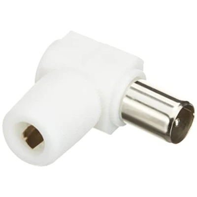 Imagen de Toma Metronic Tv 9,52mm Acodada Macho Blanco