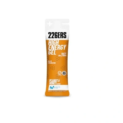Imagen de 226ERS High Energy Gel, Gel Energético para Deportistas, Ciclodextrina, Hidratos de Carbono y Aromas Naturales, Uso Glucosa Digestión, sin Gluten, Vegano, Sabor Miel Cacahuete, 1 x 76 g