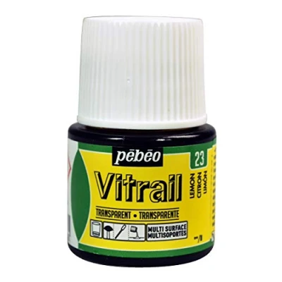 Imagen de Pebeo Vitrail Vidriera (Cristal, Efecto Pintura para Telas claras (45 ml), diseño de Cuadros, Color Amarillo limón