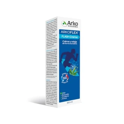 Imagen de Arkopharma Arkoflex Flash CBD, Crema Efecto Frío Calor 60ml, Calma y relaja, Alivio Rápido Duradero, Fórmula concentrada en Cannabidiol, extracto de Cáñamo, Bienestar Muscular