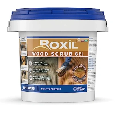 Imagen de Roxil exfoliante de madera 3 litros Limpiador a base ácido oxálico para revivir muebles exterior y terrazas desgastados, restaurar el color la veta