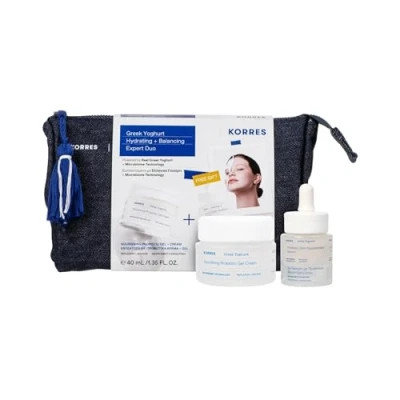 Imagen de KORRES Greek Yoghurt hidratante &amp; Balance Expert Duo Juego de crema nutritiva 40 ml y suero 15 para un cuidado intensivo, sin silicona ni parabenos