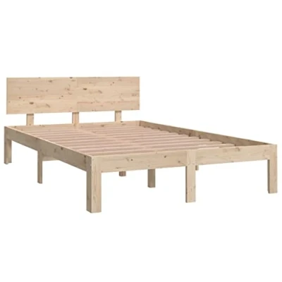 Imagen de vidaXL Estructura de Cama Somier Dormitorio Matrimonial Base Habitación Muebles Mobiliario Hogar Cuarto Descanso Madera Maciza 120x190 cm