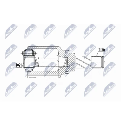 Imagen de NTY NPW RE 064 Junta Homocinética Eje delantero, izquierda RENAULT: Captur, Megane IV Berlina, 4, DACIA: SANDERO 2