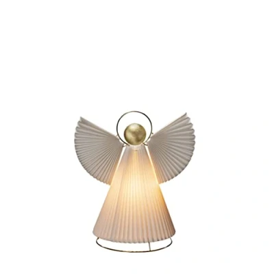 Imagen de Konstsmide Ángel de papel, pequeño, incluye cable conexión con interruptor encendido/apagado, sin bombilla, soporte para lámpara E14, 230 V, interior, blanco 1800 202