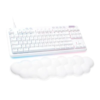 Imagen de Logitech G713 Teclado mecánico para Jugador con Cable, iluminación RGB LIGHTSYNC, interruptores táctiles (GX Brown) y reposamuñecas Teclado, Compatible PC Mac, francés AZERTY Blanco