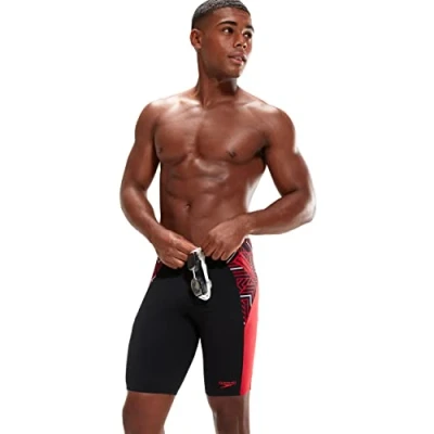 Imagen de Speedo Eco Endurance + Splice II Jammers de natación Hombre, Negro/Fed Red/Blanco, 3XS