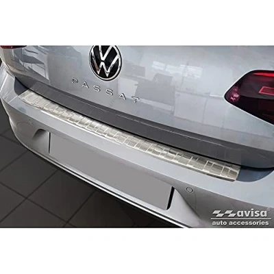 Imagen de Avisa Protector del Parachoques Trasero Inoxidable Compatible con Volkswagen Passat Berlina 2014 2019 &amp; FL &#039;Ribs&#039;