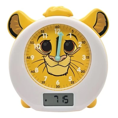 Imagen de Lexibook, Disney El Rey León, Simba, Mi Compañero Nocturno Educativo, Despertador, luz Nocturna, simulador de Amanecer, Temporizador, Doble Pantalla Hora, batería Recargable, Amarillo, RLT100AN
