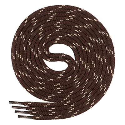 Imagen de Di Ficchiano Cordones para zapatillas de trabajo y trekking, redondos, muy resistentes a la rotura, aprox. 4,5 mm diámetro, 70 cm 220 longitud, poliéster, fabricado en Europa, Unisex, marrón / beige, 140 ø 4,5mm