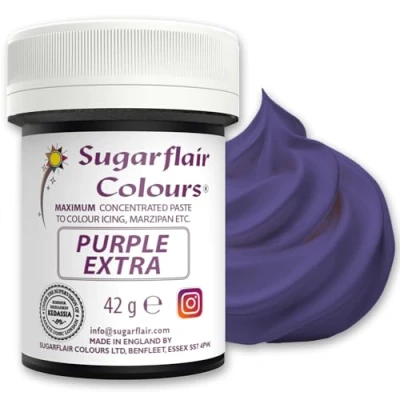 Imagen de Sugarflair Maximum Concentrated Paste Colour Purple, Colorante para Mazapán y Pasta de azúcar, alimentario 42g