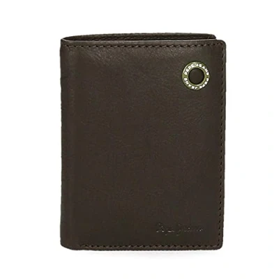 Imagen de Pepe Jeans Badge Cartera vertical con monedero Marrón 8,5x10,5x1 cms Piel