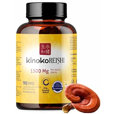 Imagen de Reishi 1500mg 90 Cápsulas de Ganoderma Lucidum con 50% Polisacáridos y Betaglucanos Ayuda al sistema inmunológico