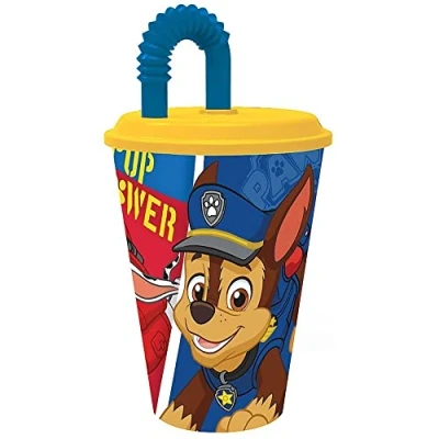Imagen de Stor Vaso Infantil Reutilizable con Tapa y Pajita de 430 ml La Patrulla Canina
