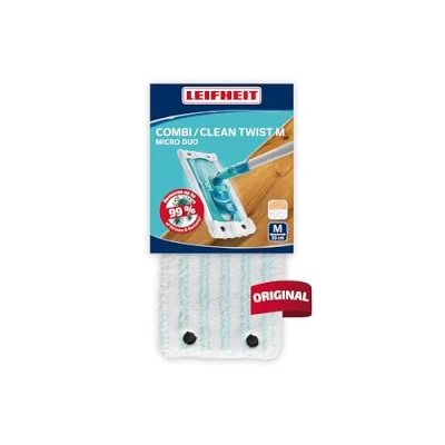Imagen de Leifheit funda de lavado Clean Twist/Combi M micro dúo, mopa plana microfibra, superabsorbente lavable, fregona para suelo liso