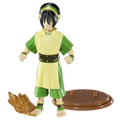 Imagen de BendyFigs The Noble Collection Avatar Toph Toys Figura de muñeca Coleccionable Plegable 17 cm con Soporte y Mini Accesorio