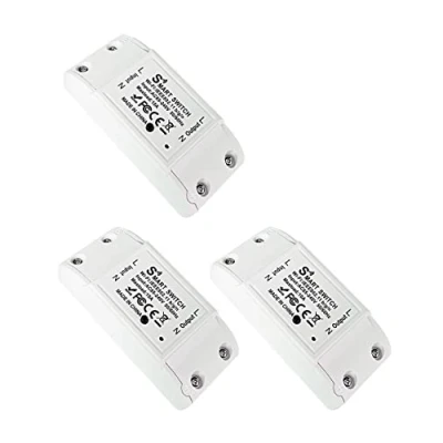 Imagen de proAMEDEN Interruptor inteligente con WiFi, 220 V, Smart Switch app Tuya/Smart Life, compatible Alexa y Google Home (WIFI 10A). (3, White)