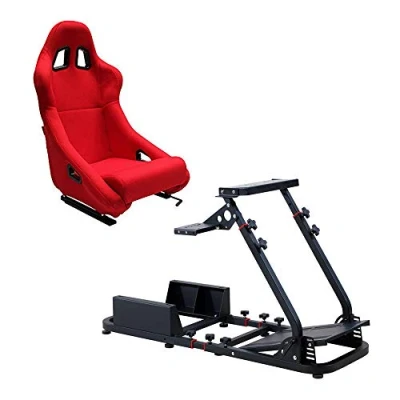 Imagen de MODAUTO Cockpit SimRacing Gaming, Soporte de Simulacion, Plegable con Asiento Deportivo Backets o Semibaquets Compatible Logitech G25/G29/G27/G920 Modelo N820A N010 G