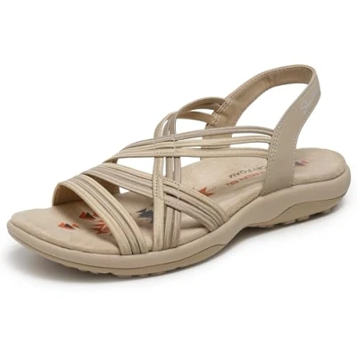Imagen de Skechers Women&#039;s Multi Strap Sandal Sport, Natural/Taupe, Numeric_10