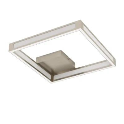 Imagen de Eglo LED lámpara de techo Altaflor, minimalista, iluminación metal en níquel mate y plástico blanco, luz cocina, L x A 31,5 cm