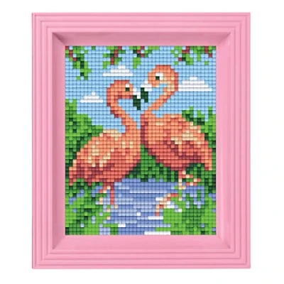 Imagen de Pracht Creatives Hobby Kreativität Mosaik Envoltorio de Regalo Flamingos, Imagen píxel con Marco para diseñar niños y Adultos, Color Rosa. (P31442)