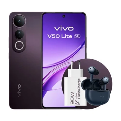 Imagen de Móvil vivo V50 Lite, Titanium Gold, 256 GB, 8 GB RAM, 6.77&quot; AMOLED, MediaTek Dimensity 6300, 6500mAh, Incluye Cargador+Auriculares