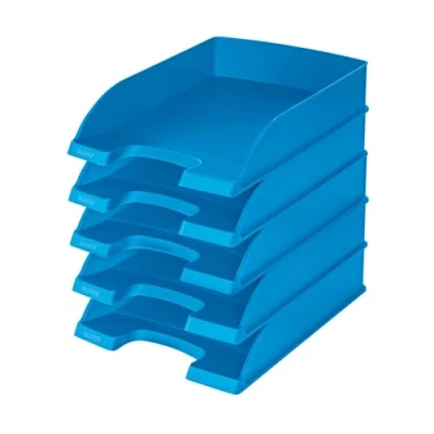 Imagen de Leitz 52270230 Bandejas para correo (tamaño A4, poliestireno), Azul Claro, 5 unidades