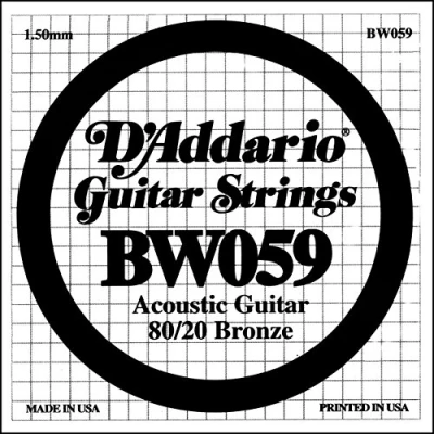 Imagen de D&#039;Addario .059 Bronze Wound Single String for Acoustic Guitar