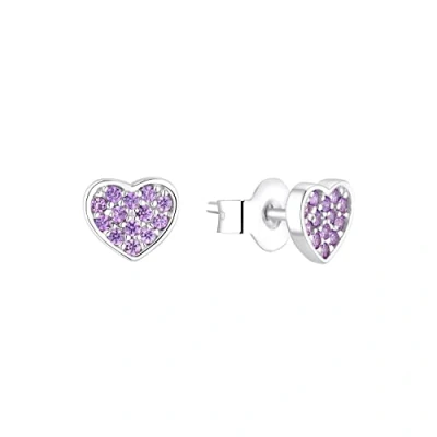 Imagen de S.Oliver Pendientes de Plata Ley 925 Joyería Del Oído Los Niños La Muchacha, con Zirconia Cúbico Synth., 0.6 cm, Plata, Corazón, Viene en Caja Regalo