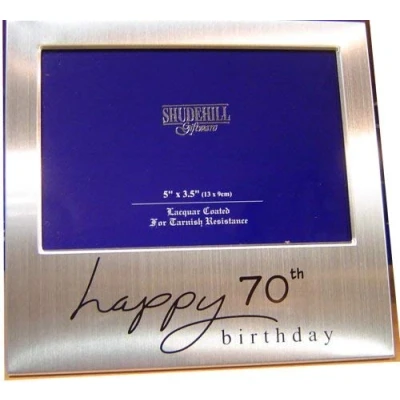 Imagen de Shudehill Marco de Fotos para 70 cumpleaños 12,7 x 7,6 cm, Metal, Plateado, Photo Size 5&quot; 3.5&quot;