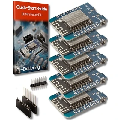 Imagen de AZDelivery 3 pcs D1 Mini NodeMcu WiFi con ESP8266 12F CH340G Modulo WLAN Lua Compatible Arduino E Book Incluido!