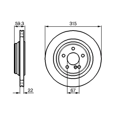 Imagen de BOSCH 0 986 478 966 Disco de freno 314,9 22 5 112 ventilado, ventilación interna aceitado altamente carbonizado MERCEDES BENZ: Clase S Berlina