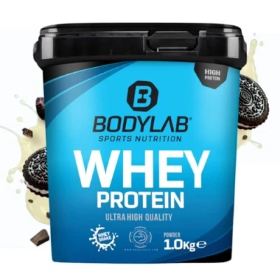 Imagen de Bodylab24 Whey Protein Powder Galletas y nata 1kg, polvo rico en proteína para músculos más fuertes, la de suero puede promover construcción músculo, con 80% proteína, sin aspartamo