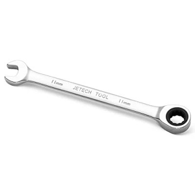 Imagen de Jetech Llaves de carraca 11mm, llave trinquete combinada, engranaje acero Cr V grado industrial acabado cromo pulido, métricas