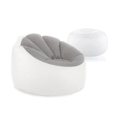 Imagen de InnovaGoods® Puff Hinchable Exterior + Sillon con LED Multicolor, Resistente al Agua, Incluye Parche de reparación y Mando a Distancia, Sofa Ideal para Camping, Piscina, Interior jardín