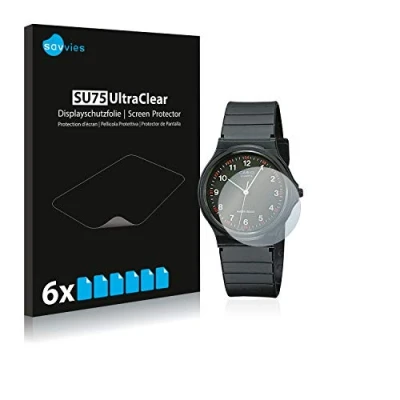Imagen de savvies Protector Pantalla para Casio Unisex MQ 24 (6 Unidades) Película Ultra Transparente
