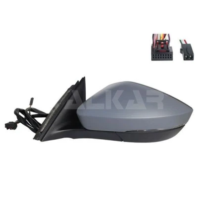 Imagen de Espejo retrovisor Alkar 6140735 derecha imprimado eléctrico calefactable, convexo para vehíc. con volante a la izquierda