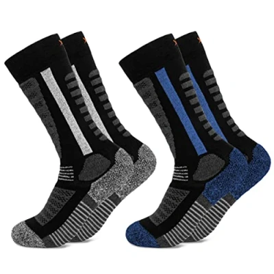 Imagen de Occulto 2 pares calcetines de esqui para niños y niñas (modelo: Charlie) azul negro 27 30