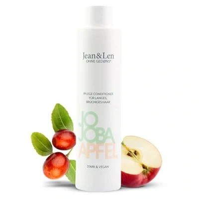 Imagen de Jean &amp; Len Acondicionador Jojoba Manzana, cuida las puntas largas y quebradizas del cabello, desenreda los nudos asegura una mejor peinabilidad, sin parabenos ni siliconas, vegano, 300 ml