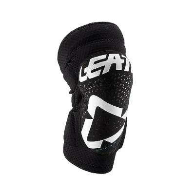 Imagen de Leatt la 3DF 5.0 ZIP es una rodillera suave y ventilada con cremallera adecuada para práctica de bicicleta montaña, rodilleras unisex adulto, blanco/negro, L/XL