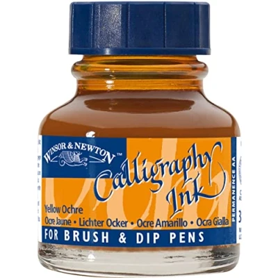 Imagen de Winsor &amp; Newton Calligraphy Ink Tinta para Caligrafía, Amarillo (Yellow Ochre), 30ml