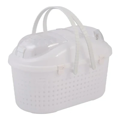 Imagen de Iris Ohyama, Cesta, Caja, Bolsa, Jaula de transporte plástico (PP) para gato, perro, A45 x F29 A28,5 cm, MPC 450, Blanco