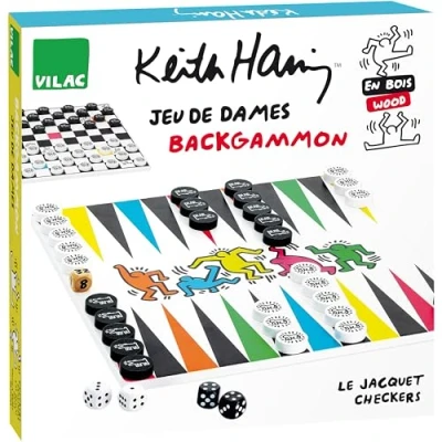 Imagen de VILAC Le Jacquet/Checkers Set Keith Haring Juegos de Mesa, Multicolor, L (9228)