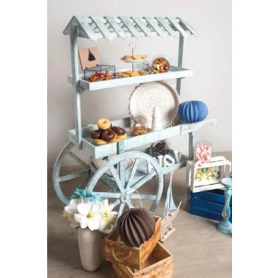 Imagen de Regalos Miguel Carritos Candy Bar Carrito Madera Strawberry Envejecido Azul