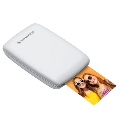 Imagen de AGFA Photo Mini P.2 Impresora fotográfica instantánea portátil Zink Impresión rápida y Sencilla de 75 x 50 mm sin Tinta para Smartphones Tablets Blanco