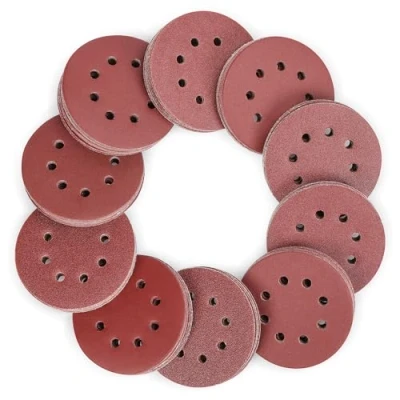 Imagen de WORKPRO Discos de Lija 150 piezas, Papeles 125mm, Abrasivos con 8 Agujeros para Lijadora Excéntrica (60, 80, 100, 120, 150, 180, 240, 320, 400, 600 granos), Cambio Rápido