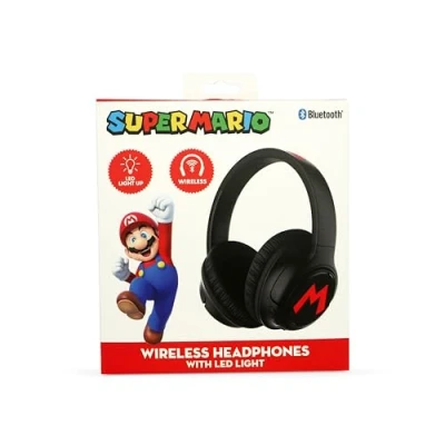 Imagen de OTL Technologies Auriculares INALÁMBRICOS Plegables Super Mario con LUZ LED