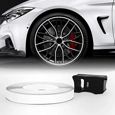 Imagen de 4R Quattroerre.it 10360 Wheel Trim Tiras adhesivas Racing con Aplicador para Llantas de Coche, Blancas, 5 mm x 6 mt
