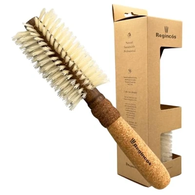 Imagen de Regincós Cepillo redondo Madera Corcho Eco E.Cork Blonde 840 Natural Profesional Hecho a Mano Medium