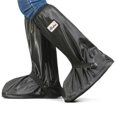 Imagen de GUDECIUS Cubrezapatos Hombre Mujer Cubre Zapatos Impermeable Bicicletas Funda para Lluvia Calzado Cubrebotas Nieve PVC Anti Barro Reutilizables Reflectantes(40 42 Negro)